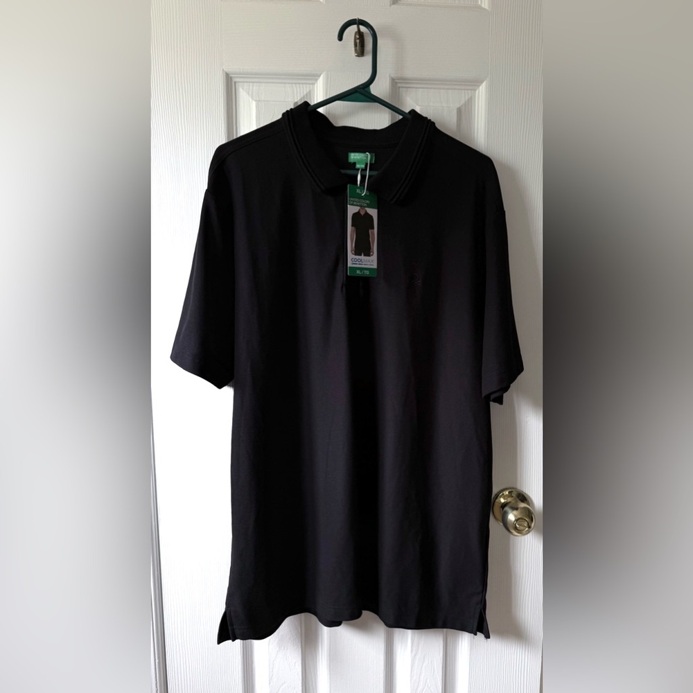 United Colors of Benetton Men's Cool Max Polo Shirt Black Size XL New with Tags